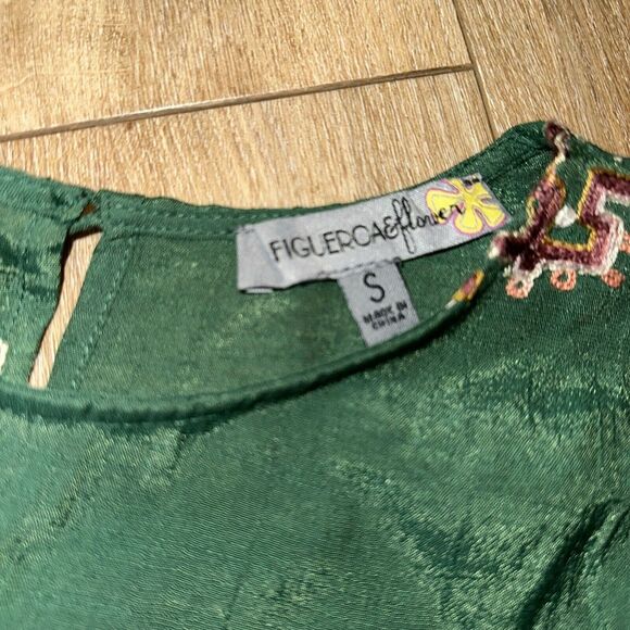 Figueroa‎ & Flowers Women's Rayon Blend Green Embroidered Blouse Small - Picture 4 of 8